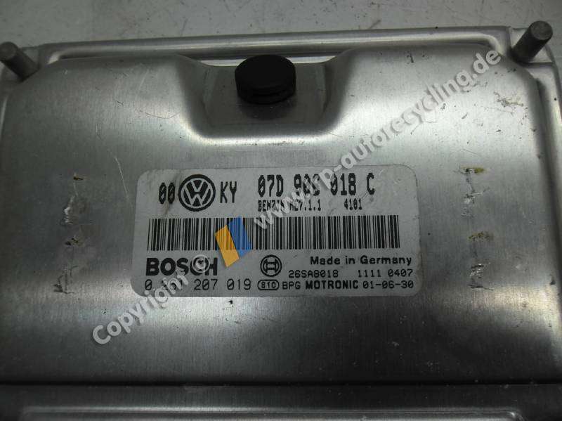 VW Passat B5 Variant Steuergerät Motor 0261207019 BOSCH 4.0 202kw BJ2001